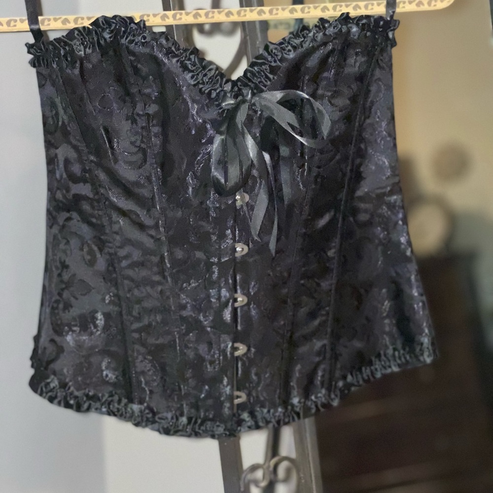 Black lace corset, boudoir, lingerie